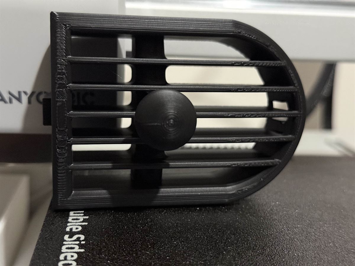 3D-printed car air-vent phone mount, front